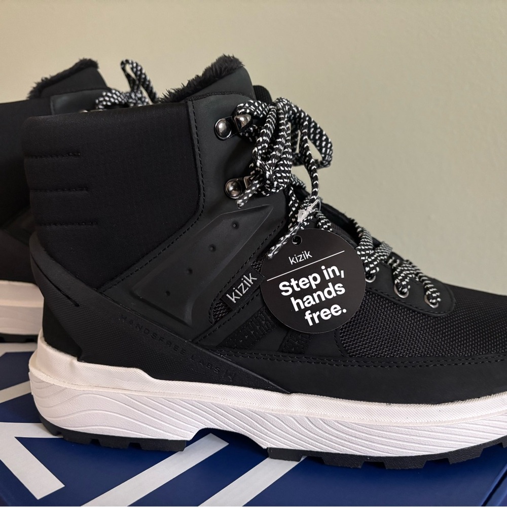 KIZIK Women’s Black Lace-Up High Top Boots - Picture 3 of 3